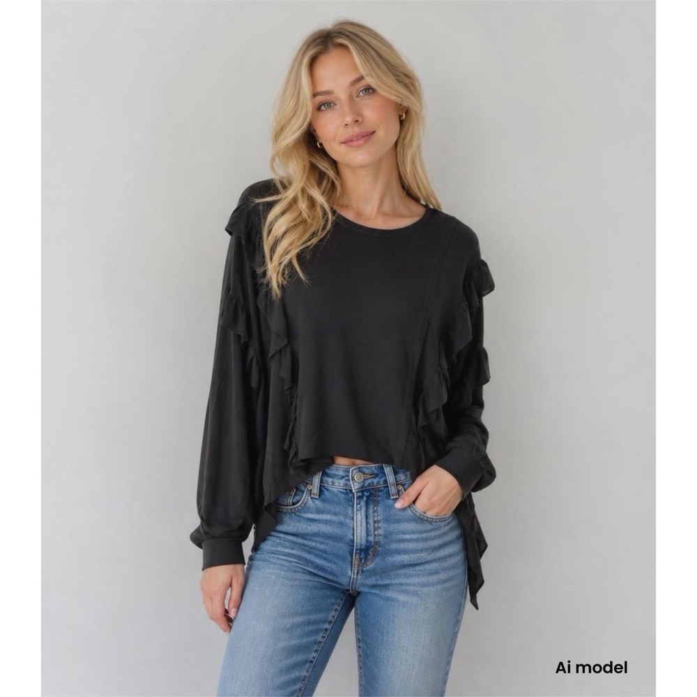 Faith Connexion Blouse Silk Size L Long Sleeve Romantic Top Whimsical